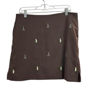 Coral Bay Brown Golf Skort Embroidered Designs Size 12